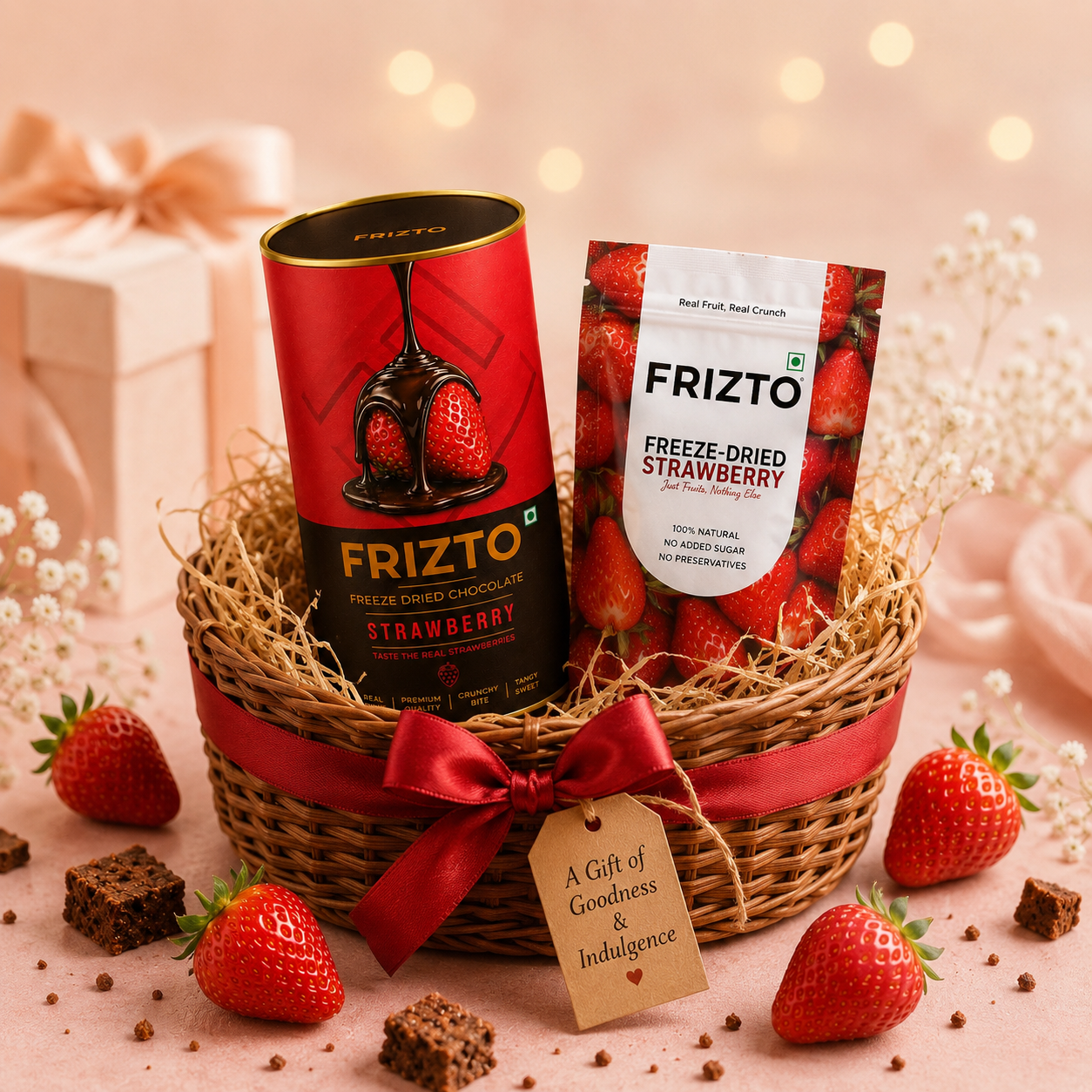 Freeze Dried Strawberry + Freeze Dried Strawberry Chocolate Combo Pack