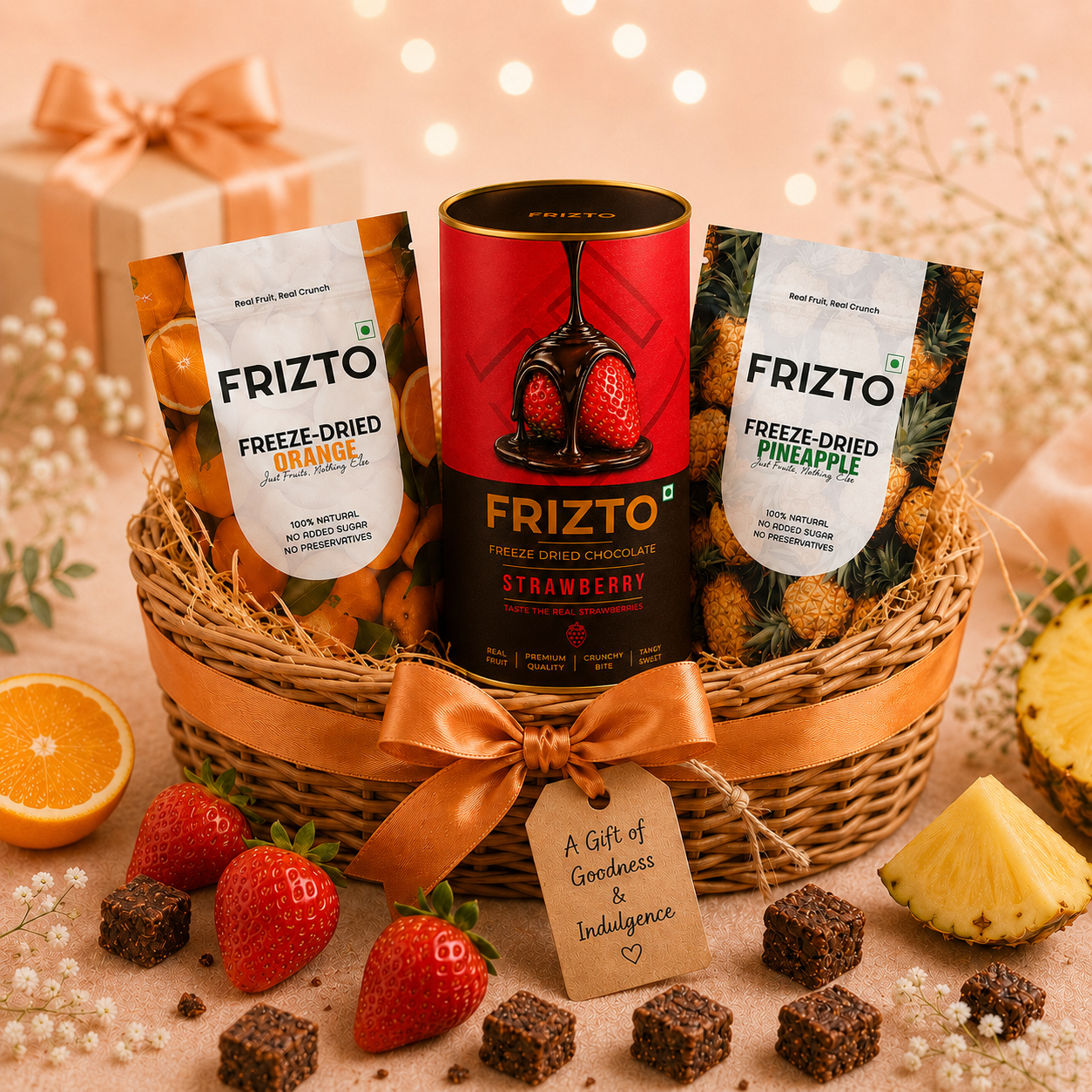 Freeze Dried Chocolate Box + 2 Packs of Freeze Dried Fruits